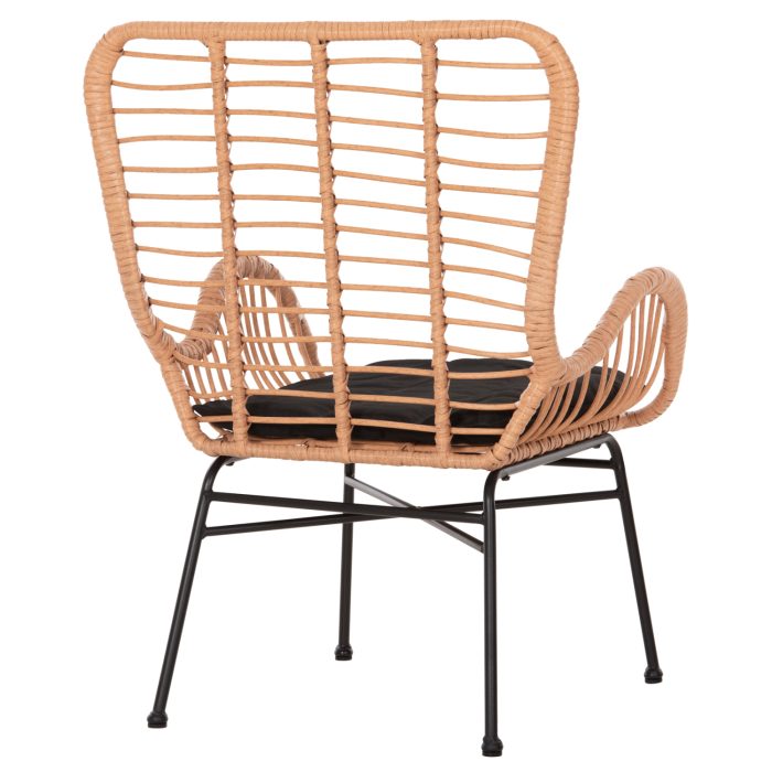 ΠΟΛΥΘΡΟΝΑ ΣΤΥΛ ΜΠΕΡΖΕΡΑΣ FB95704.11 P.E.RATTAN ΜΠΕΖ-ΜΑΥΡΟ ΜΕΤΑΛΛΟ 66x59x90Υεκ. - Image 5