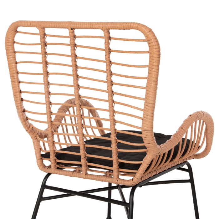 ΠΟΛΥΘΡΟΝΑ ΣΤΥΛ ΜΠΕΡΖΕΡΑΣ FB95704.11 P.E.RATTAN ΜΠΕΖ-ΜΑΥΡΟ ΜΕΤΑΛΛΟ 66x59x90Υεκ. - Image 9