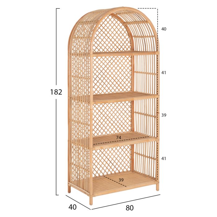 ΒΙΒΛΙΟΘΗΚΗ FB99552 ΑΠΟ ΦΥΣΙΚΟ RATTAN ΣΕ ΦΥΣΙΚΟ ΧΡΩΜΑ 80x40x182Υεκ. - Image 2
