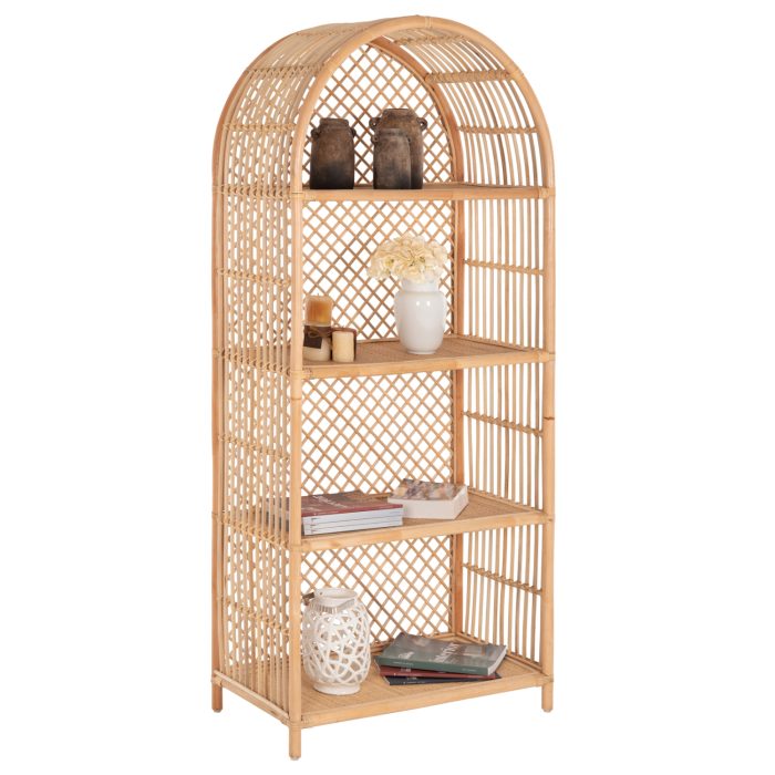 ΒΙΒΛΙΟΘΗΚΗ FB99552 ΑΠΟ ΦΥΣΙΚΟ RATTAN ΣΕ ΦΥΣΙΚΟ ΧΡΩΜΑ 80x40x182Υεκ. - Image 1