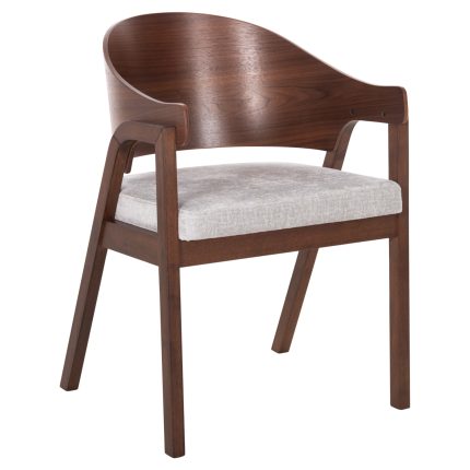 ΚΑΡΕΚΛΑ FB99972 RUBBERWOOD ΣΕ ΚΑΡΥΔΙ-ΓΚΡΙ ΥΦΑΣΜΑ ΚΑΘΙΣΜΑ 56x56x78Yεκ.