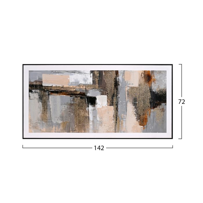 ΠΙΝΑΚΑΣ ΤΟΙΧΟΥ ABSTRACT FB94551 ΜΕ ΚΟΡΝΙΖΑ ΜΑΥΡΗ-ΚΑΜΒΑΣ 142x4.5x72Υεκ - Image 2