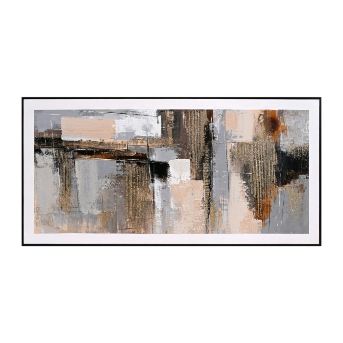 ΠΙΝΑΚΑΣ ΤΟΙΧΟΥ ABSTRACT FB94551 ΜΕ ΚΟΡΝΙΖΑ ΜΑΥΡΗ-ΚΑΜΒΑΣ 142x4.5x72Υεκ - Image 1
