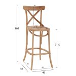 ΣΚΑΜΠΟ ΜΕΣ.ΥΨΟΥΣ FB98750.15 ΞΥΛΟ ΟΞΙΑΣ DARK HONEY-PLYWOOD ΚΑΘΙΣΜΑ 46x46x101Υεκ. - Image 2