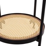 ΒΟΗΘΗΤΙΚΟ ΤΡΑΠΕΖΙ FB918031 ΓΥΑΛΙ TOP-ΜΕΤΑΛΛΟ-RATTAN ΣΕ ΦΥΣΙΚΟ Φ50x55,5Υεκ. - Image 5