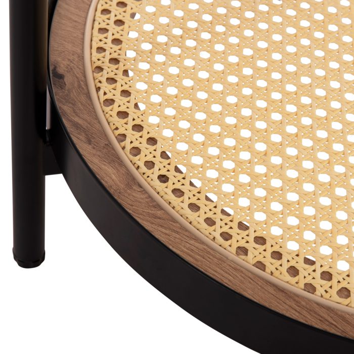 ΒΟΗΘΗΤΙΚΟ ΤΡΑΠΕΖΙ FB918031 ΓΥΑΛΙ TOP-ΜΕΤΑΛΛΟ-RATTAN ΣΕ ΦΥΣΙΚΟ Φ50x55,5Υεκ. - Image 7