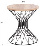 ΒΟΗΘΗΤΙΚΟ ΤΡΑΠΕΖΙ ΣΑΛΟΝΙΟΥ FB918038.03 MDF TOP ΣΕ ΣΟΝΑΜΑ-ΜΕΤΑΛΛΟ Φ45x50Υεκ. - Image 2