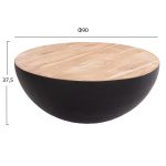 ΔΙΑΚΟΣΜΗΤΙΚΟ ΤΡΑΠΕΖΙ ΣΑΛΟΝΙΟΥ Φ90X37,5Yεκ. ΜΑΥΡΟ ΜΕ ΞΥΛΟ ΑΚΑΚΙΑΣ FB98717.21 - Image 2