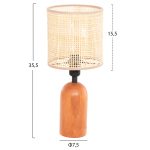 ΕΠΙΤΡΑΠΕΖΙΟ ΦΩΤΙΣΤΙΚΟ FB94709 ΜΠΕΖ ΚΑΠΕΛΟ WICKER-ΞΥΛΙΝΗ ΒΑΣΗ Φ15,5x35,5Υεκ. - Image 2
