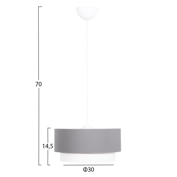 ΦΩΤΙΣΤΙΚΟ ΟΡΟΦΗΣ ΚΥΛΙΝΔΡΙΚΟ FB94706.01 PVC ΣΕ ΛΕΥΚΟ-ΓΚΡΙ Φ30x70Υεκ. - Image 2