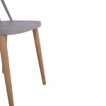 ΚΑΡΕΚΛΑ ΤΡΑΠΕΖΑΡΙΑΣ FB98052.10 ΓΚΡΙ ΜΕ ΜΕΤΑΛΛΙΚΑ ΠΟΔΙΑ 43x46,5x82 εκ. - Image 9