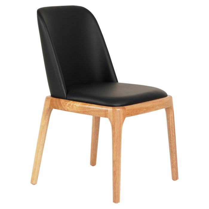 KΑΡΕΚΛΑ ΤΡΑΠΕΖΑΡΙΑΣ FB99944.01 RUBBERWOOD-ΜΑΥΡΟ PU 54,5x58x86Υεκ - Image 1