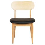 KΑΡΕΚΛΑ ΤΡΑΠΕΖΑΡΙΑΣ FB99945.01 RUBBERWOOD-ΜΑΥΡΟ PU 50x50x80Υεκ. - Image 3