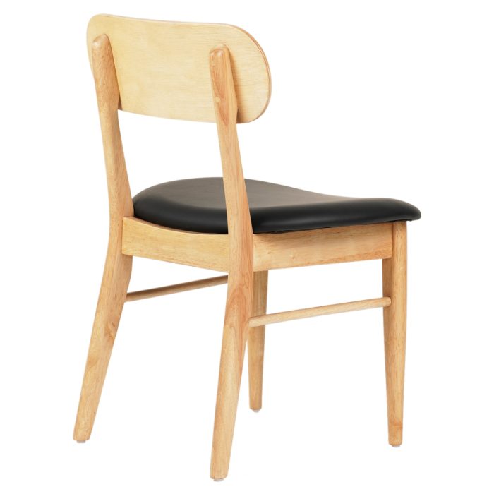 KΑΡΕΚΛΑ ΤΡΑΠΕΖΑΡΙΑΣ FB99945.01 RUBBERWOOD-ΜΑΥΡΟ PU 50x50x80Υεκ. - Image 4