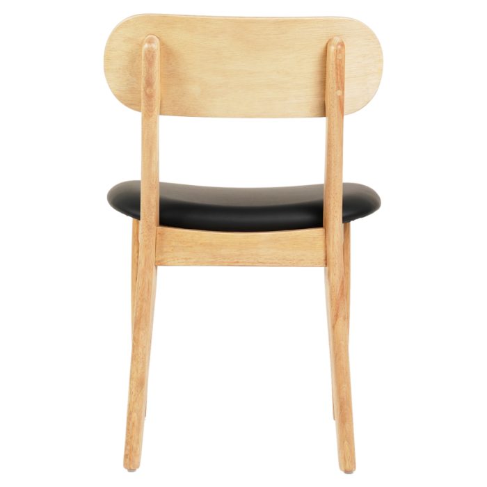 KΑΡΕΚΛΑ ΤΡΑΠΕΖΑΡΙΑΣ FB99945.01 RUBBERWOOD-ΜΑΥΡΟ PU 50x50x80Υεκ. - Image 5