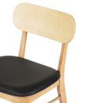 KΑΡΕΚΛΑ ΤΡΑΠΕΖΑΡΙΑΣ FB99945.01 RUBBERWOOD-ΜΑΥΡΟ PU 50x50x80Υεκ. - Image 6