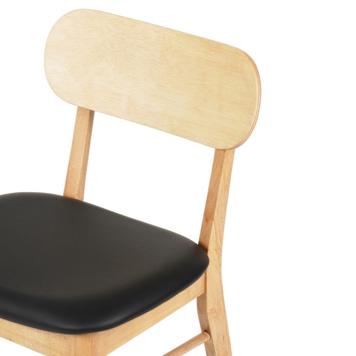 KΑΡΕΚΛΑ ΤΡΑΠΕΖΑΡΙΑΣ FB99945.01 RUBBERWOOD-ΜΑΥΡΟ PU 50x50x80Υεκ. - Image 6
