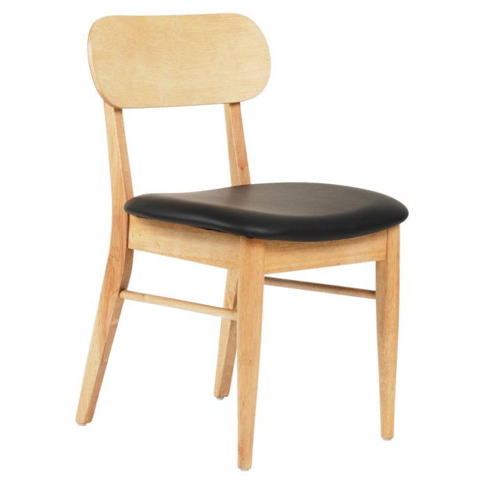 KΑΡΕΚΛΑ ΤΡΑΠΕΖΑΡΙΑΣ FB99945.01 RUBBERWOOD-ΜΑΥΡΟ PU 50x50x80Υεκ. - Image 1