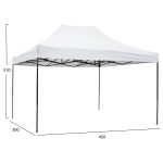 ΚΙΟΣΚΙ/GAZEBO FB96311 ΠΤΥΣΣΟΜΕΝΟ-ΣΚΕΛΕΤΟΣ ΜΕΤΑΛ.ΜΑΥΡΟΣ-ΛΕΥΚΟ ΥΦΑΣΜΑ 3x4,5x3,10Yμ - Image 2