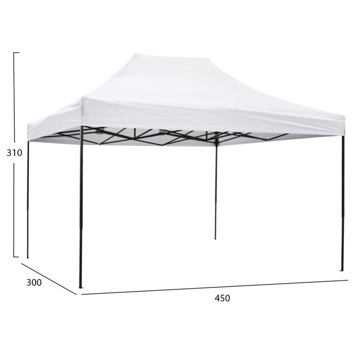 ΚΙΟΣΚΙ/GAZEBO FB96311 ΠΤΥΣΣΟΜΕΝΟ-ΣΚΕΛΕΤΟΣ ΜΕΤΑΛ.ΜΑΥΡΟΣ-ΛΕΥΚΟ ΥΦΑΣΜΑ 3x4,5x3,10Yμ - Image 2