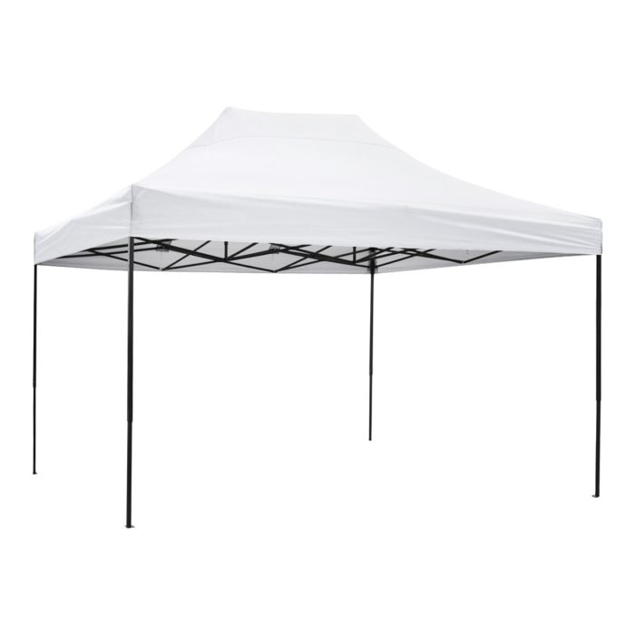 ΚΙΟΣΚΙ/GAZEBO FB96311 ΠΤΥΣΣΟΜΕΝΟ-ΣΚΕΛΕΤΟΣ ΜΕΤΑΛ.ΜΑΥΡΟΣ-ΛΕΥΚΟ ΥΦΑΣΜΑ 3x4,5x3,10Yμ - Image 1