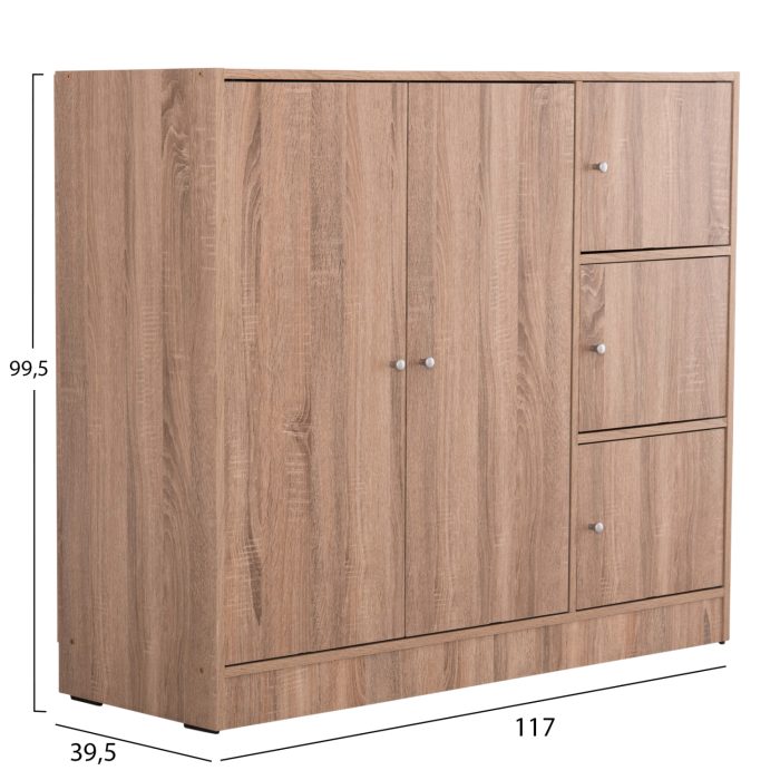 ΝΤΟΥΛΑΠΙ ΜΕ 4 ΑΠΟΘ.ΧΩΡΟΥΣ FB92480.02 SONAMA OAK ΜΕΛΑΜΙΝΗ 117x39,5x99,5Υεκ - Image 2