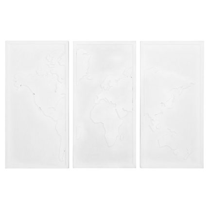 ΠΙΝΑΚΑΣ 3-ΠΤΥΧΟΣ WORLD MAP FB94504 MDF ΣΕ ΥΠΟΛΕΥΚΟ ΧΡΩΜΑ 180x4(πάχος)x120Υεκ.