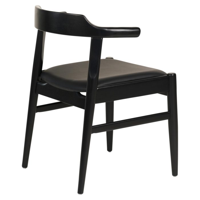 ΠΟΛΥΘΡΟΝΑ ΤΡΑΠΕΖΑΡΙΑΣ FB99946.02 RUBBERWOOD & PU ΣΕ ΜΑΥΡΟ 57x54x74Υεκ. - Image 4