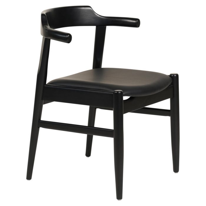 ΠΟΛΥΘΡΟΝΑ ΤΡΑΠΕΖΑΡΙΑΣ FB99946.02 RUBBERWOOD & PU ΣΕ ΜΑΥΡΟ 57x54x74Υεκ. - Image 1