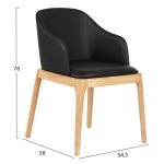 ΠΟΛΥΘΡΟΝΑ ΤΡΑΠΕΖΑΡΙΑΣ FB99949.01 RUBBERWOOD ΣΕ ΟΑΚ-ΜΑΥΡΟ PU 54,5x58x78Υεκ. - Image 2