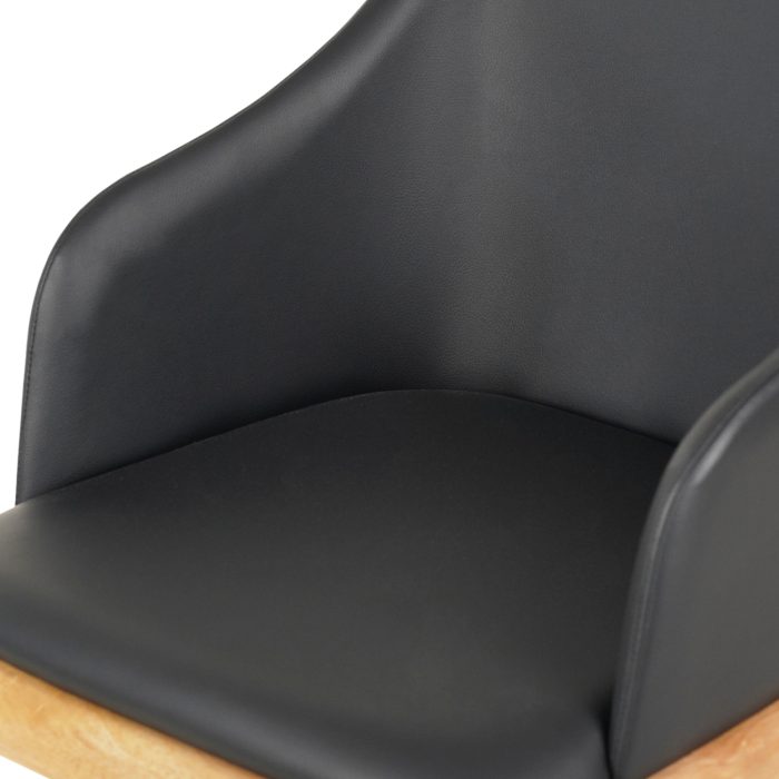 ΠΟΛΥΘΡΟΝΑ ΤΡΑΠΕΖΑΡΙΑΣ FB99949.01 RUBBERWOOD ΣΕ ΟΑΚ-ΜΑΥΡΟ PU 54,5x58x78Υεκ. - Image 6