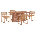 ΣΕΤ ΤΡΑΠΕΖΑΡΙΑΣ 5ΤΜΧ FB921078.01 ΟΡΘΟΓΩΝΙΟ ΤΡΑΠΕΖΙ & 4 ΚΑΡΕΚΛΕΣ