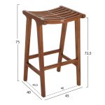 ΣΚΑΜΠΟ ΜΠΑΡ FB96130 ΞΥΛΟ ΤΕΑΚ ΣΕ ΚΑΡΥΔΙ 45x40x75Υεκ. - Image 2
