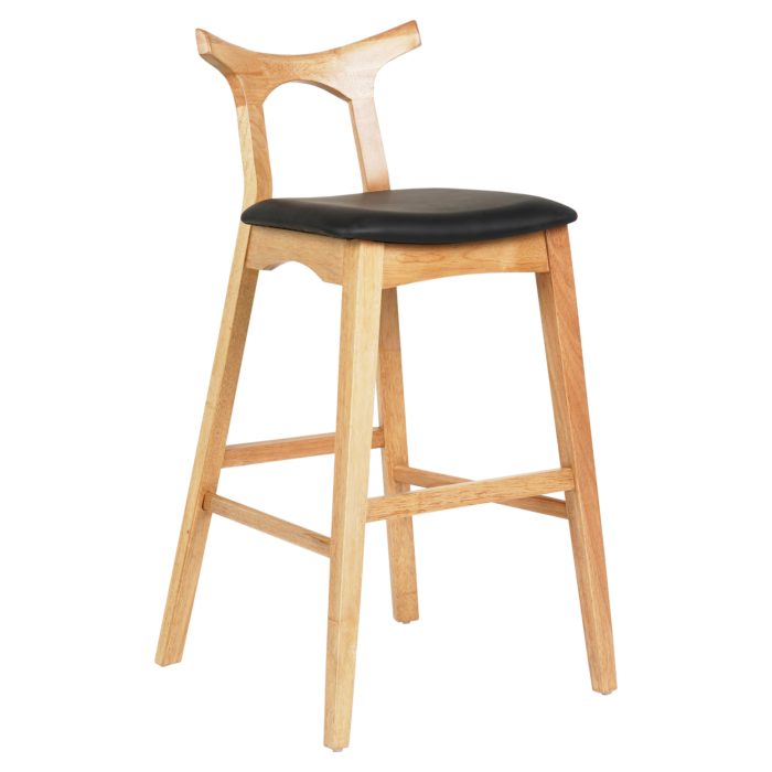 ΣΚΑΜΠΟ ΜΠΑΡ FB99951.01 RUBBERWOOD ΣΕ ΟΑΚ-ΜΑΥΡΟ PU 43x41x100Υεκ. - Image 1