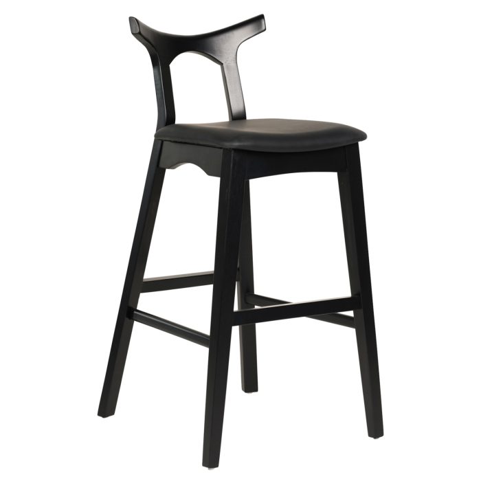 ΣΚΑΜΠΟ ΜΠΑΡ FB99951.02 RUBBERWOOD & PU ΣΕ ΜΑΥΡΟ 49x53x99,5Υεκ. - Image 1