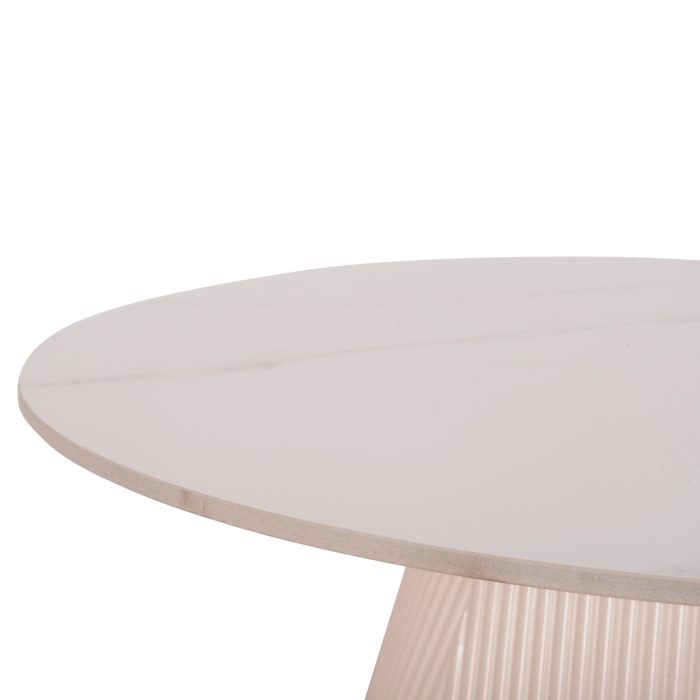 ΤΡΑΠΕΖΙ ΣΑΛΟΝΙΟY FB918022.02 ΚΕΡΑΜΙΚΟ TOP-MDF ΒΑΣΗ-ΚΡΕΜ ΛΕΥΚΟ Φ80x41Υεκ. - Image 5