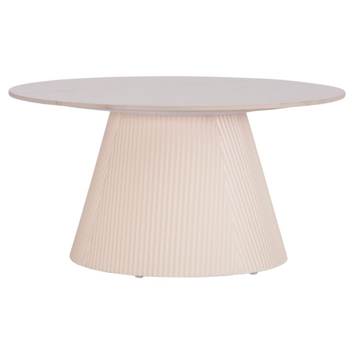 ΤΡΑΠΕΖΙ ΣΑΛΟΝΙΟY FB918022.02 ΚΕΡΑΜΙΚΟ TOP-MDF ΒΑΣΗ-ΚΡΕΜ ΛΕΥΚΟ Φ80x41Υεκ. - Image 1
