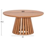 ΤΡΑΠΕΖΙ ΣΑΛΟΝΙΟΥ FB918024 MDF ΣΕ ΑΝΟΙΧΤΟ ΦΥΣΙΚΟ ΞΥΛΟΥ Φ80x40,5Υεκ. - Image 2