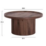 ΤΡΑΠΕΖΙ ΣΑΛΟΝΙΟΥ FB918026 MDF ΣΕ ΣΚΟΥΡΟ ΚΑΦΕ ΞΥΛΟΥ Φ80x40,5Υεκ. - Image 2