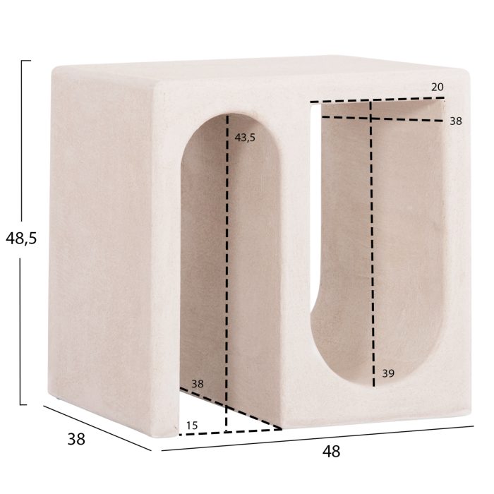 ΤΡΑΠΕΖΙ ΣΑΛΟΝΙΟΥ FB918070 MDF ΣΕ ΥΠΟΛΕΥΚΟ ΧΡΩΜΑ 48x38x48,5Υεκ. - Image 2