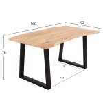 ΤΡΑΠΕΖΙ ΤΡΑΠΕΖΑΡΙΑΣ SOFIA SLIM FB98500.21 ΜΑΣΙΦ ΞΥΛΟ ΑΚΑΚΙΑΣ 160x92x78Υεκ. - Image 2