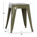 ΣΚΑΜΠΟ ΜΕΤΑΛΛΙΚΟ FB90096.43 ΣΕ DARK OLIVE ΧΡΩΜΑ 37x37x45Υεκ. - Image 2