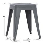 ΣΚΑΜΠΟ ΜΕΤΑΛΛΙΚΟ FB90096.50 ΣΕ ΓΚΡΙ ΜΑΤ ΧΡΩΜΑ 37x37x45Υεκ. - Image 2