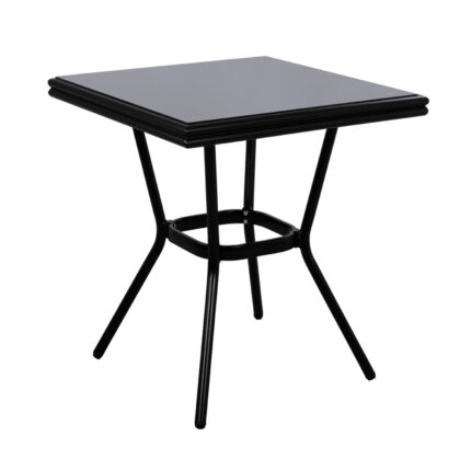ΤΡΑΠΕΖΙ ΑΛΟΥΜΙΝΙΟΥ 70X70X76 BAMBOO FB95568.02 ΜΑΥΡΟ ΜΕ ΓΥΑΛΙ