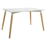 ΤΡΑΠΕΖΙ FB9008.01, ΛΕΥΚΟ MDF, ΞΥΛΙΝΑ ΠΟΔΙΑ ΟΞΙΑ, 120Χ80X73Υ ΕΚ.