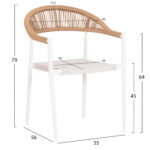 ΠΟΛΥΘΡΟΝΑ FB96284.01 ΑΛΟΥΜΙΝΙΟ & TEXTILENE ΛΕΥΚΟ--P.E.TWISTED RATTAN 55x56x79Υεκ - Image 2