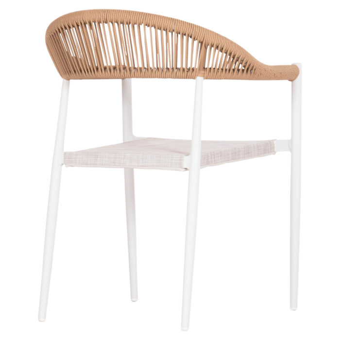 ΠΟΛΥΘΡΟΝΑ FB96284.01 ΑΛΟΥΜΙΝΙΟ & TEXTILENE ΛΕΥΚΟ--P.E.TWISTED RATTAN 55x56x79Υεκ - Image 5