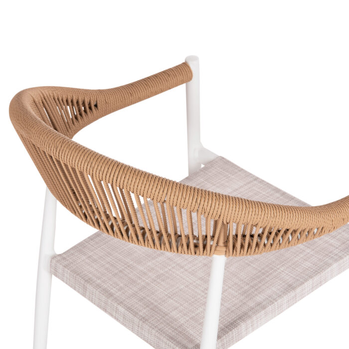 ΠΟΛΥΘΡΟΝΑ FB96284.01 ΑΛΟΥΜΙΝΙΟ & TEXTILENE ΛΕΥΚΟ--P.E.TWISTED RATTAN 55x56x79Υεκ - Image 7