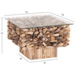 ΤΡΑΠΕΖΙ ΣΑΛΟΝΙΟΥ ΤΕΤΡΑΓΩΝΟ FB99961 DRIFTWOOD--ΓΥΑΛΙ 75x75x51Υεκ. - Image 2