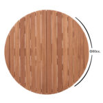 ΕΠΙΦΑΝΕΙΑ ΤΡΑΠΕΖΙΟΥ ΣΤΡΟΓΓΥΛΗ FB918134 ΞΥΛΟ TEAK--ΦΥΣΙΚΟ Φ80x4(πάχος)εκ. - Image 2
